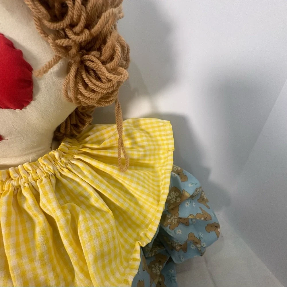 Handmade Raggedy clown Doll - Teddy Bear Outfit Vintage Inspired